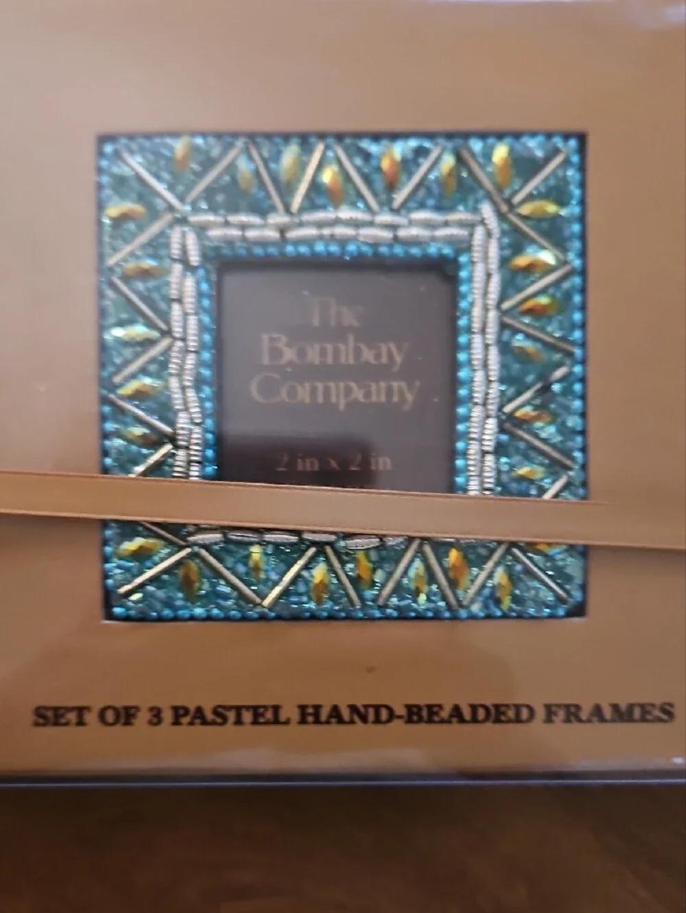 Set of 3 Pastel, Hand-Beaded Mini Frames